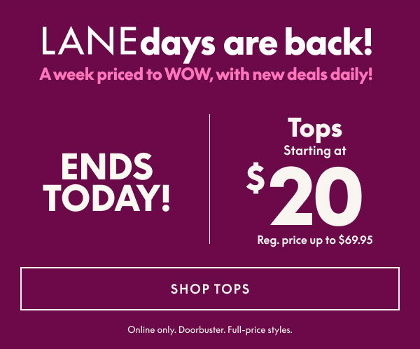Tops starting at $20