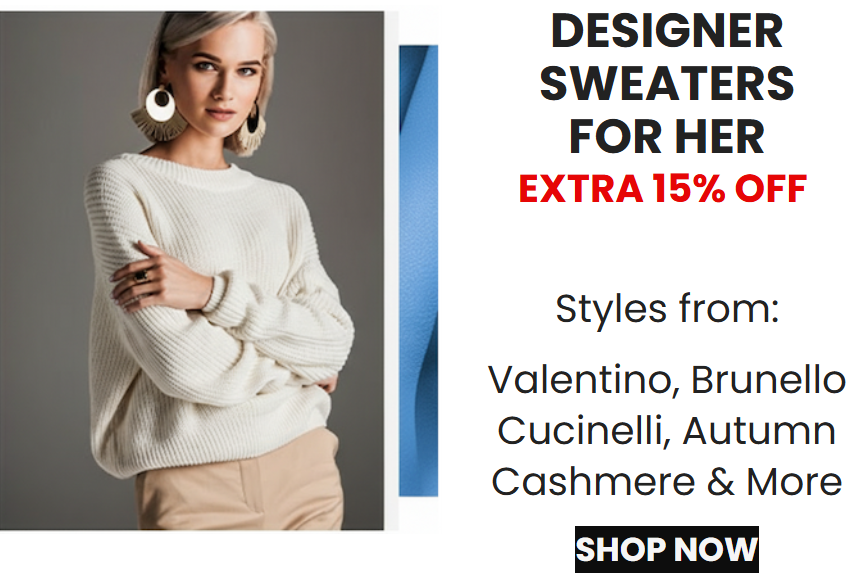 Designer sweaters for her, up to 90% off, featuring styles from Lafayette 148 New York, Johnny Was, and Alice + Olivia.