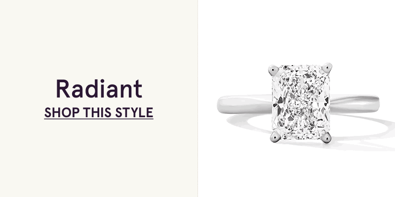 White-metal band with rectangle centered diamond. Radiant. Click here to shop this style