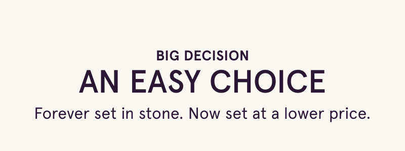 Big decision. Easy choice. Forever set in stone, at a lower price.