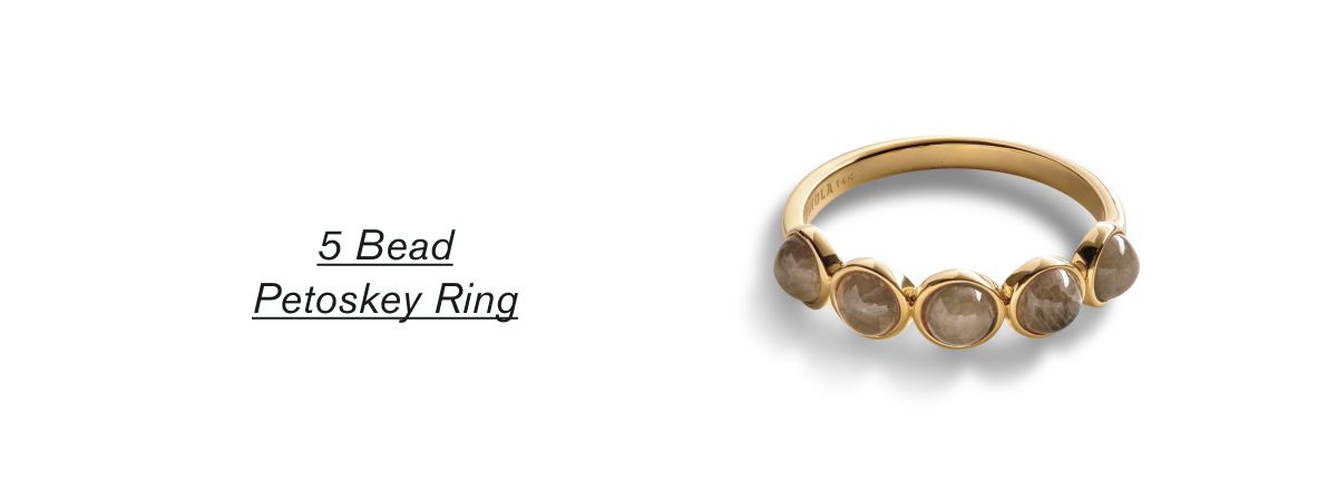 5 Bead Petoskey Ring