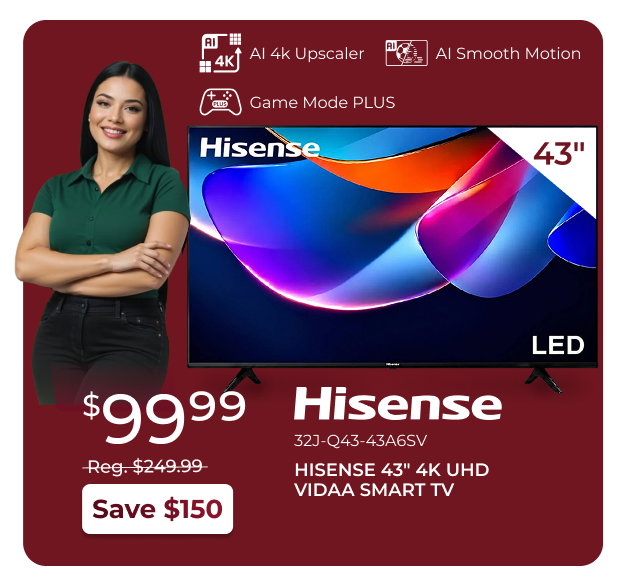 Hisense 43-inch UHD VIDAA Smart TV