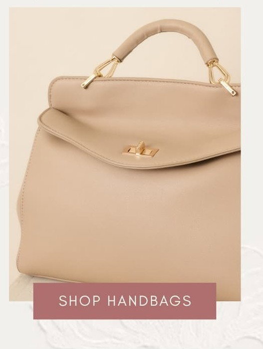 "Shop Handbags."