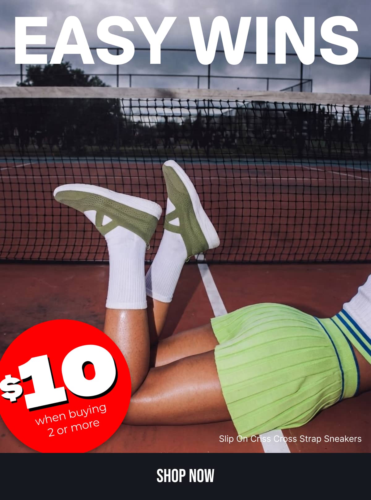 EASY WINS - Shop Slip On Criss Cross Strap Sneakers