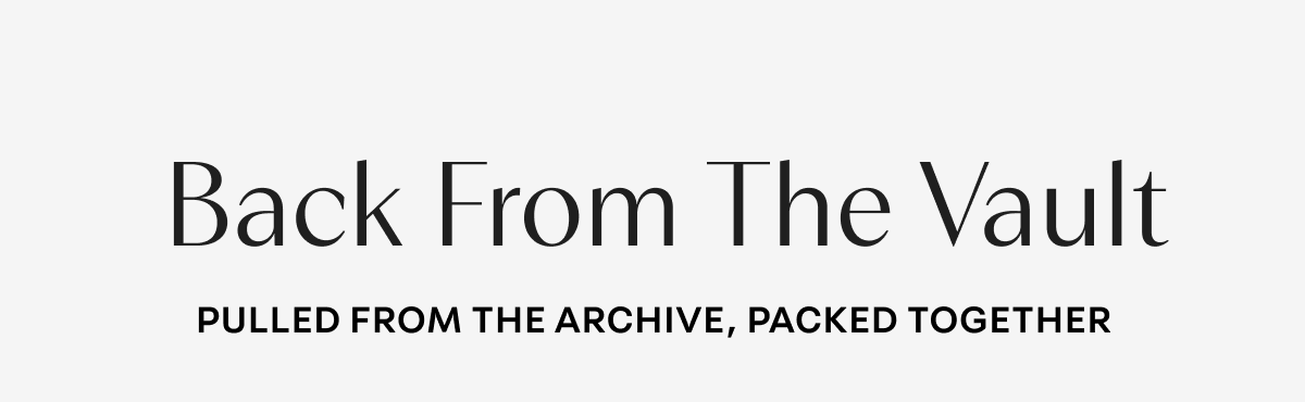 Back From The Vault