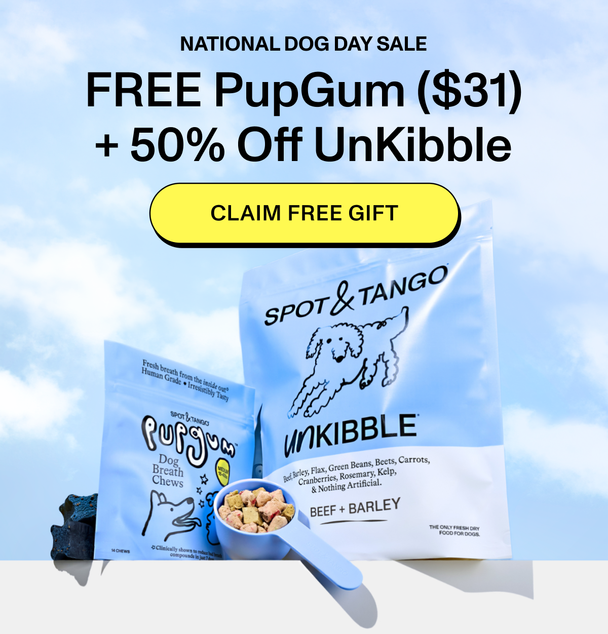 NATIONAL DOG DAY SALE  FREE PupGum ($31) + 50% Off UnKibble  [CLAIM FREE GIFT]