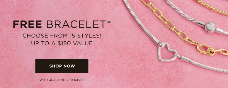 Receive a complimentary bracelet with qualifying purchases. Spend $135 and receive a free sterling silver bracelet, or spend $250 and receive a free gold-plated bracelet. Shop now and create your perfect bracelet look!