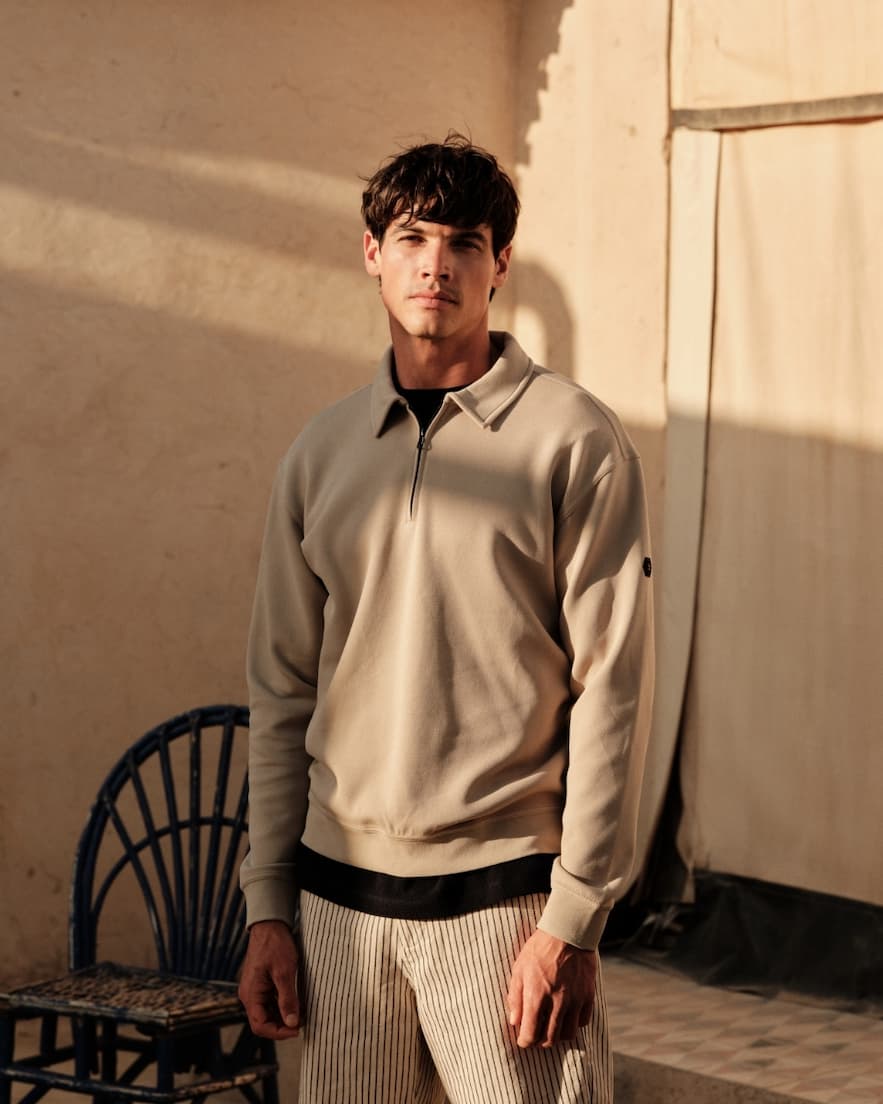 Polo sweater with half-zip | Kit Melange