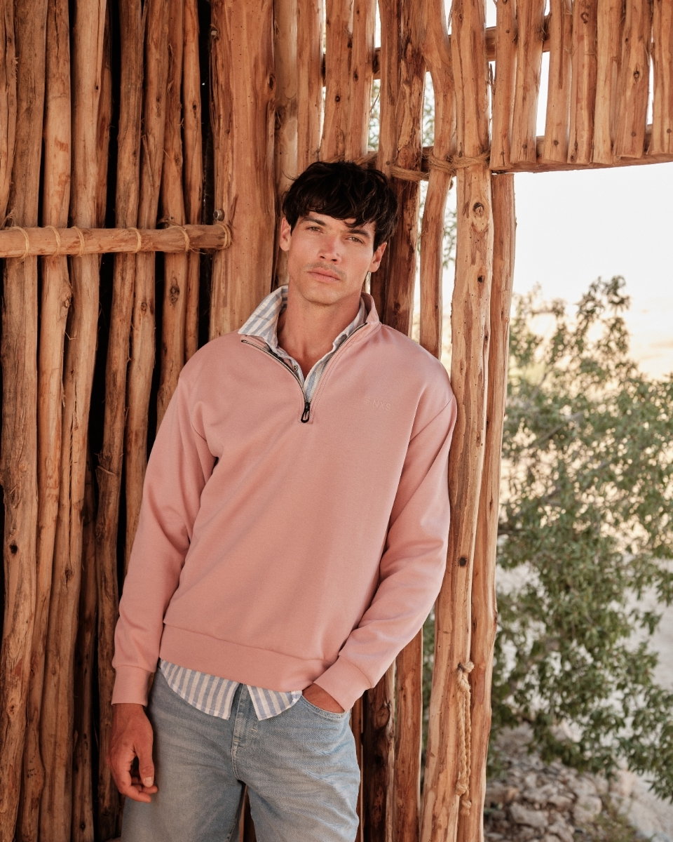 Half-zip sweater | Light Mauve