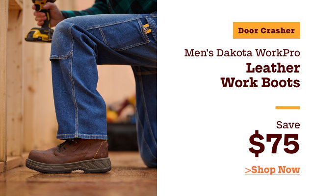 Door Crasher Men's Dakota WorkPro Leather Work Boots Save $75