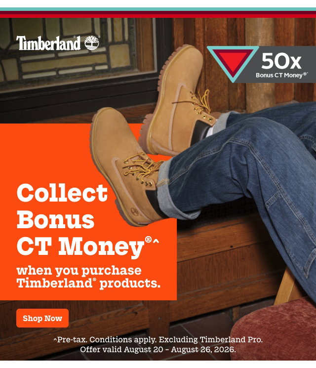 Triangle Bonus Offer Timberland 50X Bonus CT Money 0%
