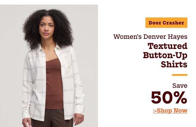 Door Crasher Women's Denver Hayes Textured Button Up Shirts Save 50%