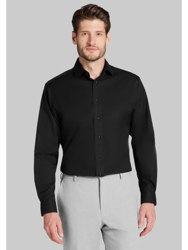 Traveler® Collection Tailored Fit Spread Collar Solid Dress Shirt