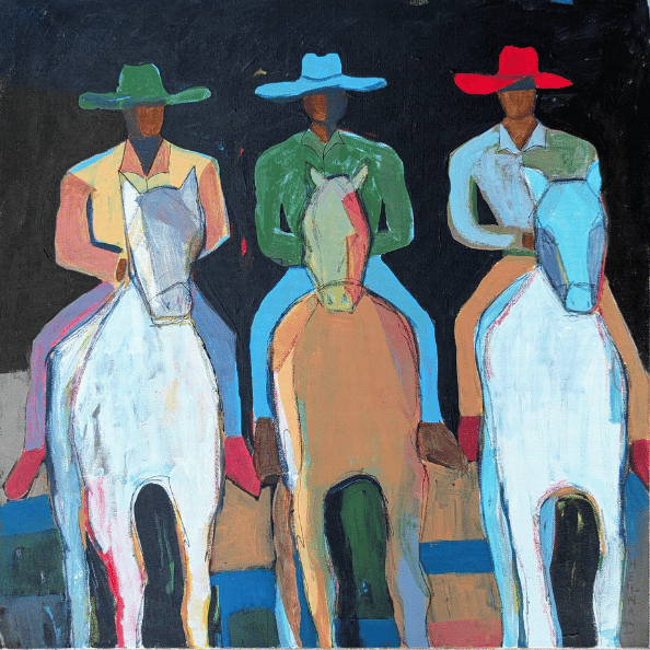 men on horses painting