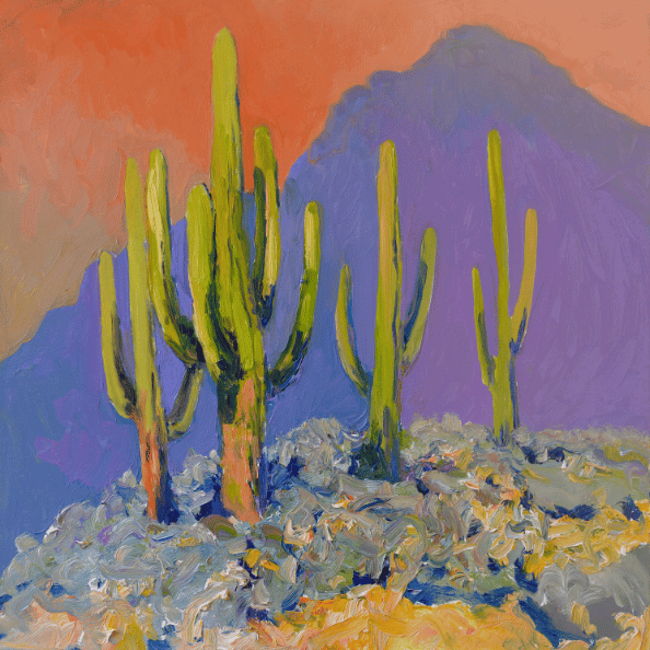 Cactus desert painting