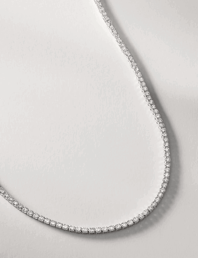 White gold diamond tennis necklace.