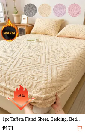 1pc Taffeta Fitted Sheet Bedding...