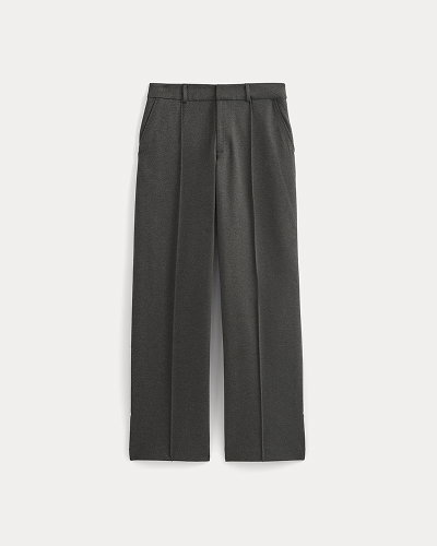 Image | Ponte Wide-Leg Trouser | Heathered Soot