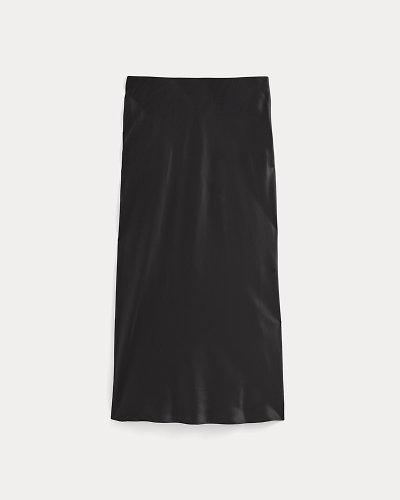 Image | Slip Skirt in Silk Charmeuse | Black
