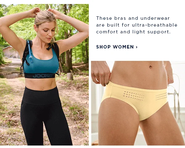 these bras and underwear are built for ultra-breathable comfort and light support / shop women