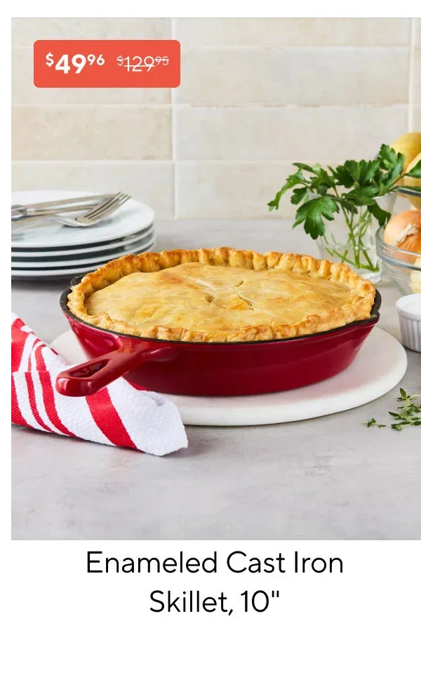 Sur la table Enameled Cast Iron Skillet, 10