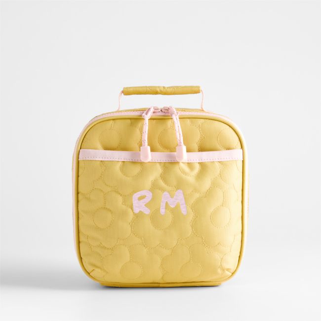 Image of Quilted Yellow Flower Standard Soft Insulated Kids Lunch Box