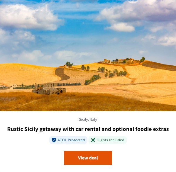 Rustic Sicily getaway with car rental and optional foodie extras