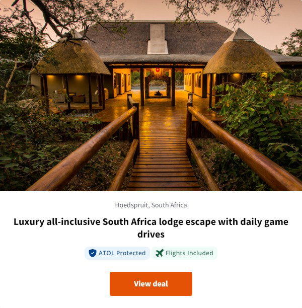 Luxury all-inclusive South Africa lodge escape with daily game drives