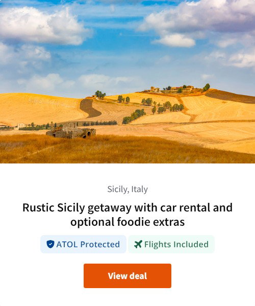 Rustic Sicily getaway with car rental and optional foodie extras