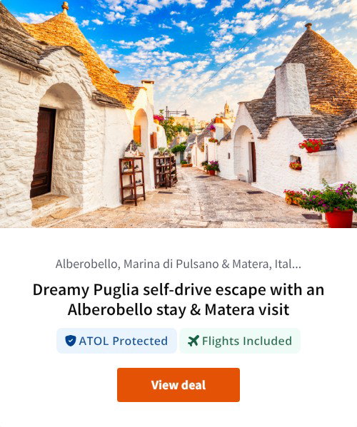 Dreamy Puglia self-drive escape with an Alberobello stay &amp; Matera visit