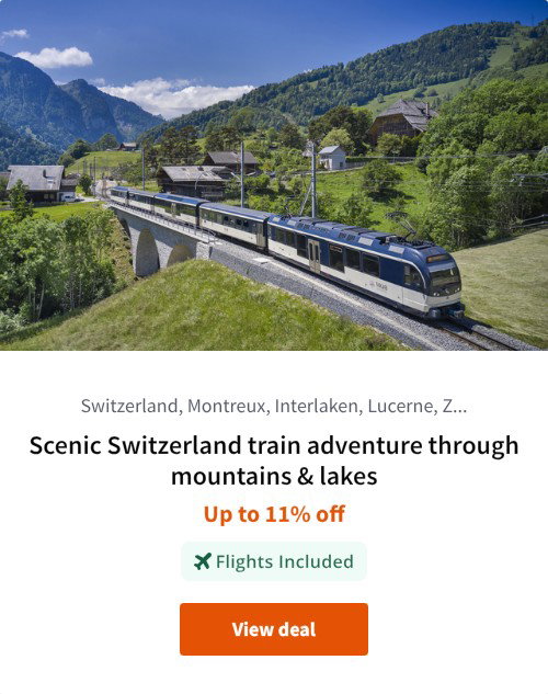 Scenic Switzerland train adventure through mountains &amp; lakes