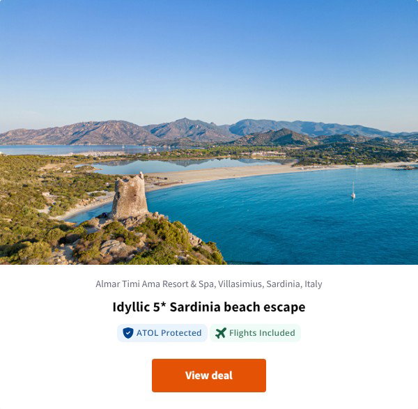 Idyllic 5* Sardinia beach escape