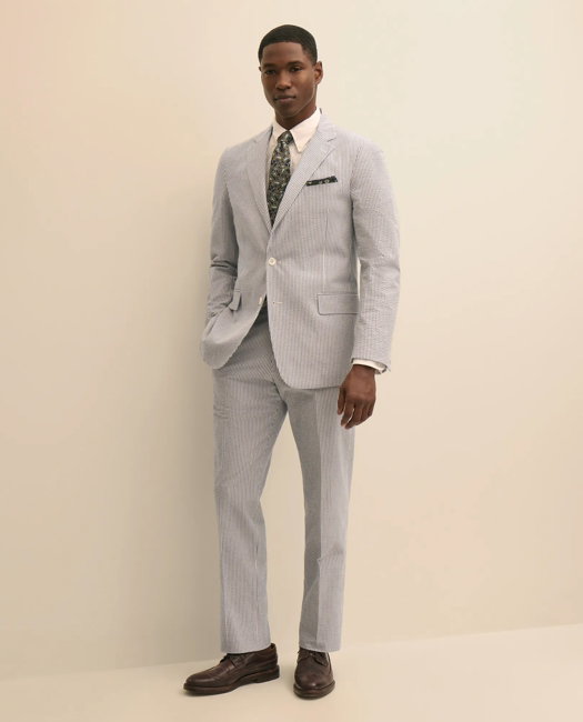 Image of Classic Fit Cotton Seersucker 1818 Suit