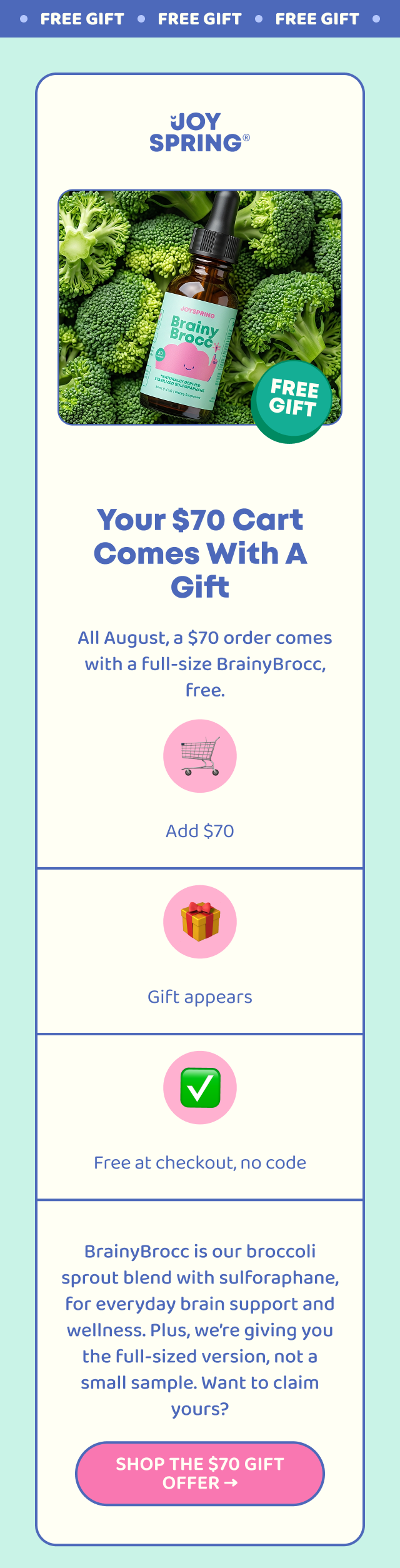 Your $70 Cart Comes With A Gift