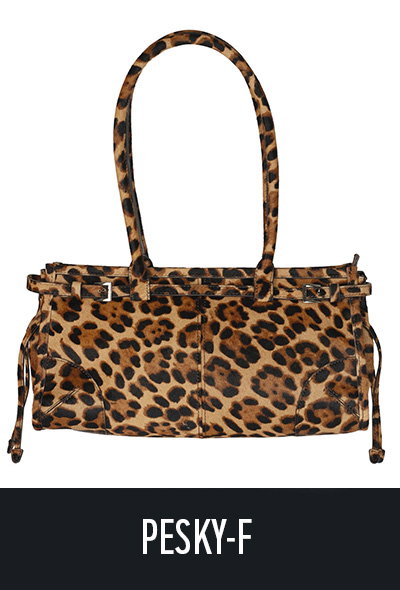Pesky-F Tan Brown Cheetah Handbag