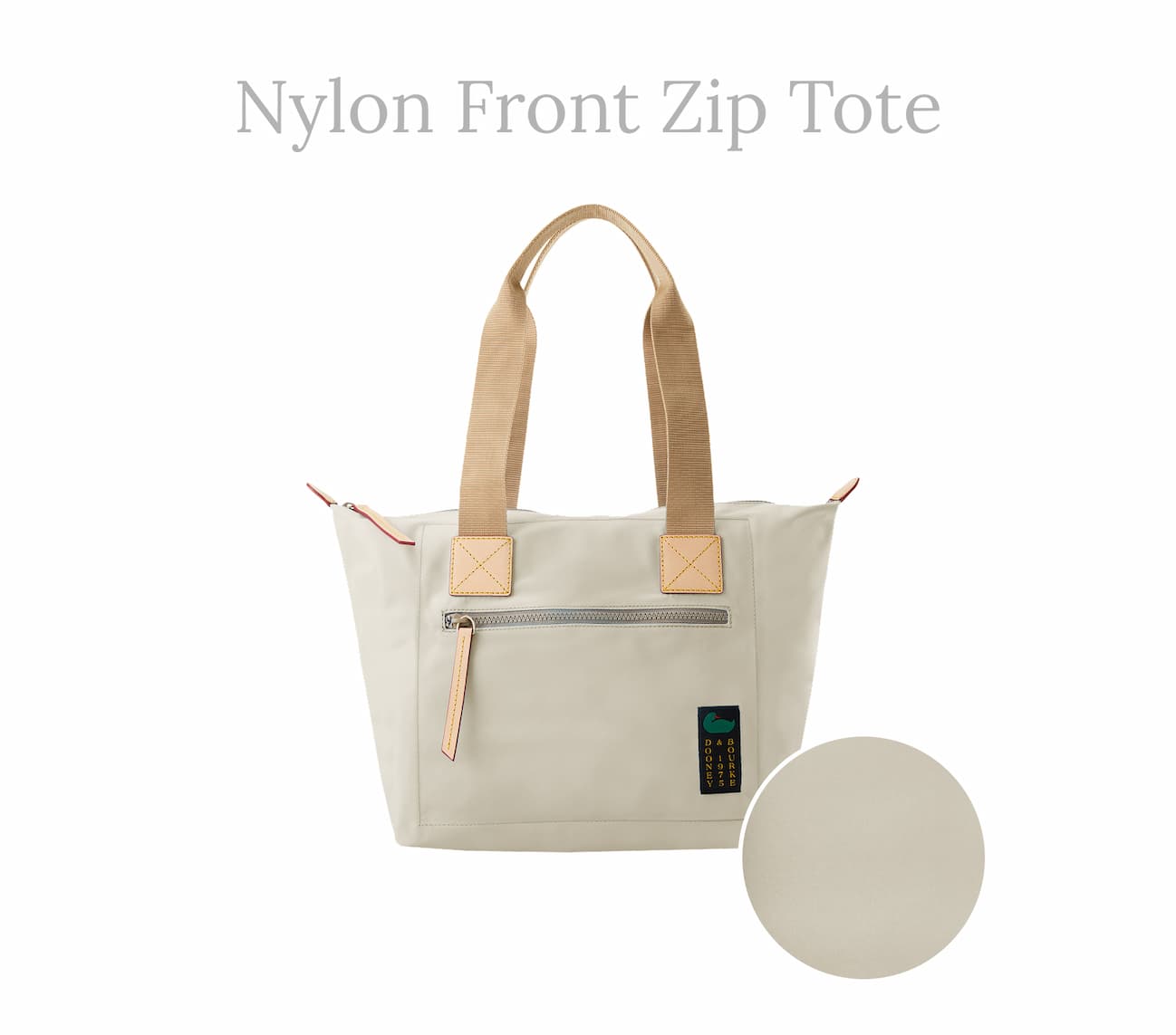 Nylon Front Zip Tote