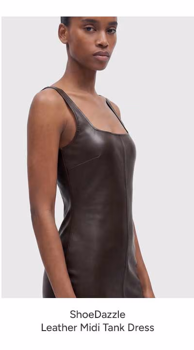 JustFab Leather Midi Tank Dress