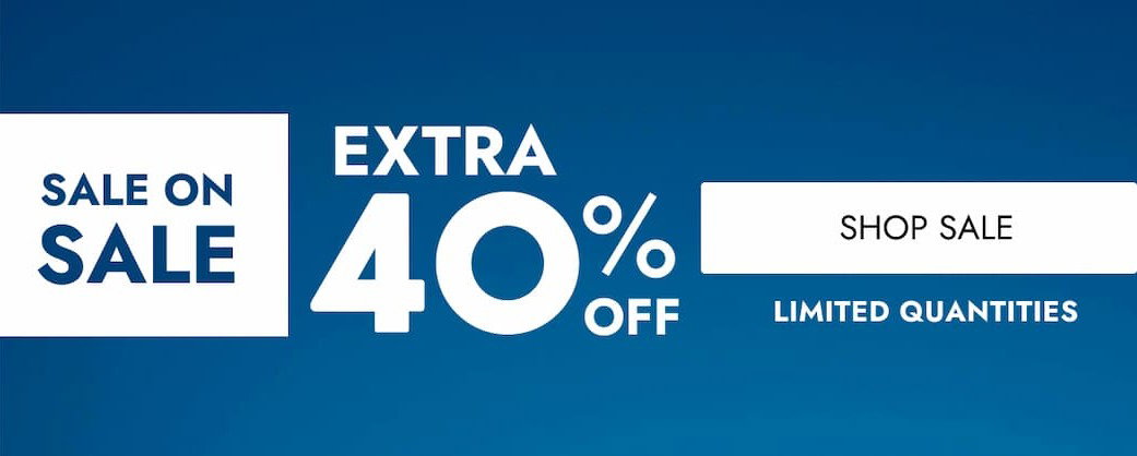 SALE ON SALE 40 EXTRA O O SHOP SALE OFF LIMITED QUANTITIES
