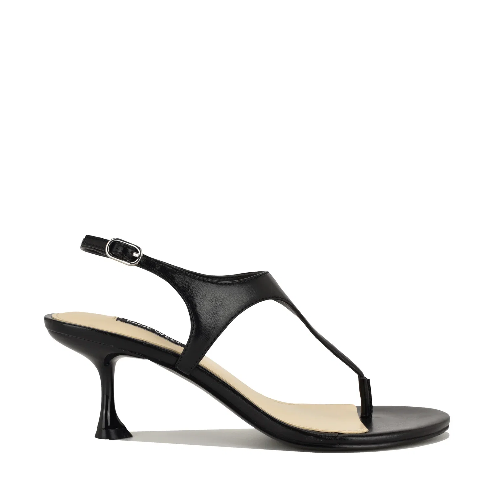 Image of Noir Heeled Thong Sandals