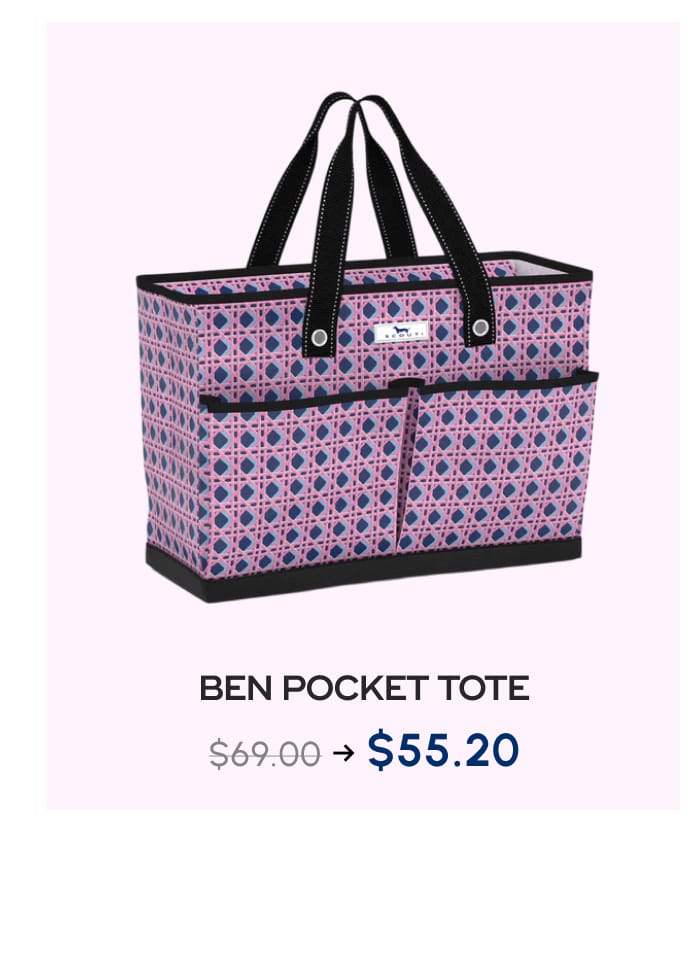 BEN POCKET TOTE. $69.00 → $55.20