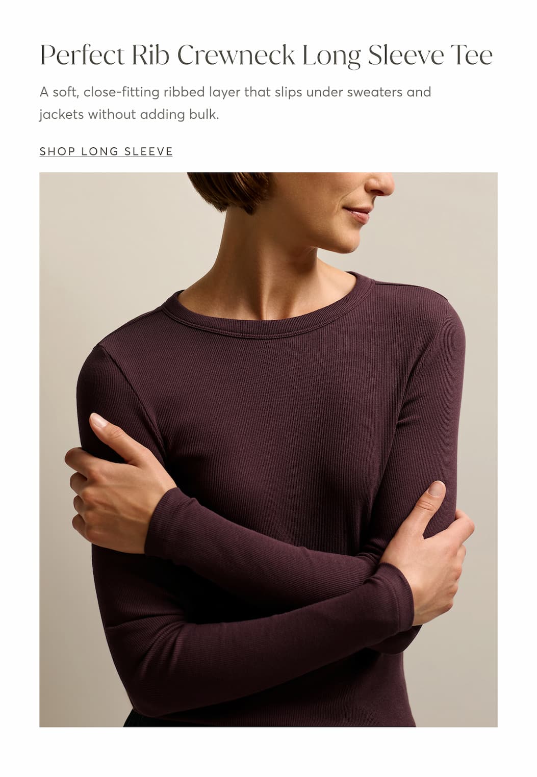 Perfect Rib Crewneck Long Sleeve Tee | Shop Long Sleeve
