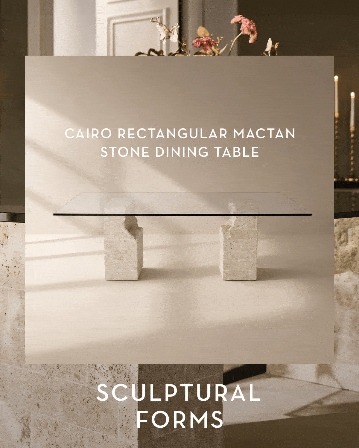 Cairo Rectangular Mactan Stone Dining Table