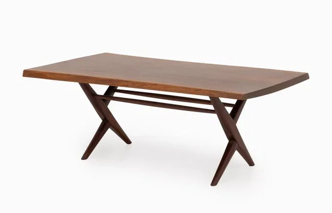 George Nakashima Walnut Slab Top Table, 1962
