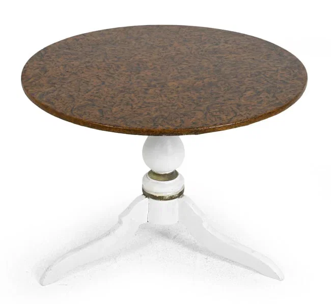 ANTIQUE PAINTED PEDESTAL DINING TABLE