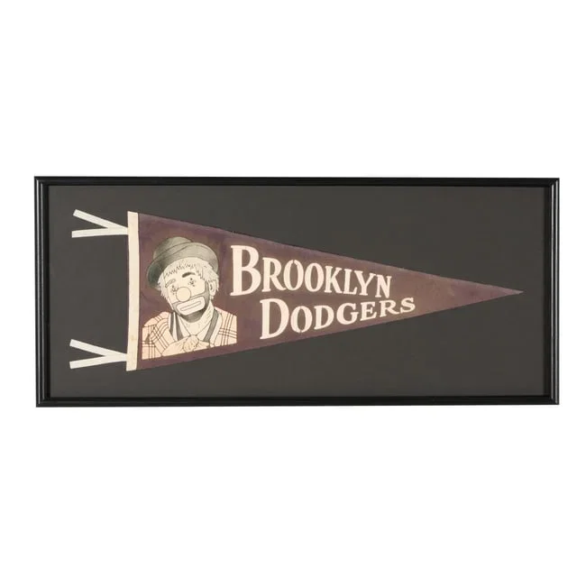 Rare Brooklyn Dodgers Framed Pennant