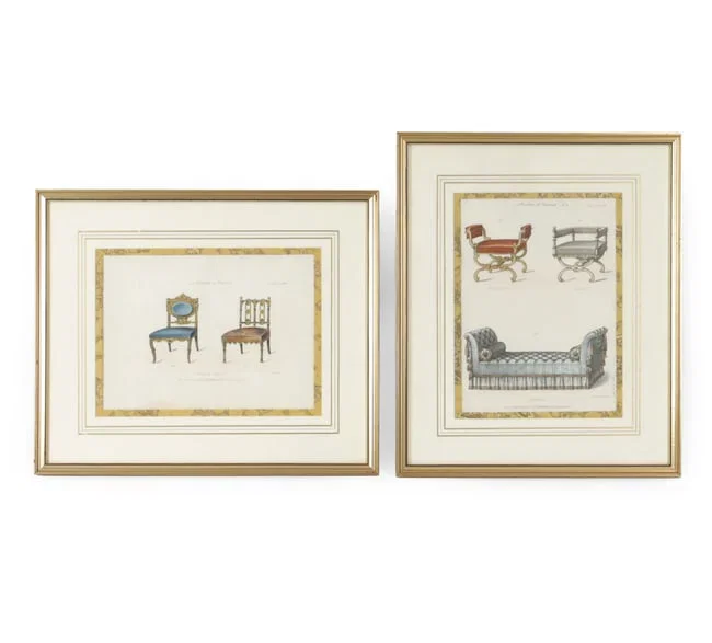 FRENCH NEOCLASSICAL FURNITURE DESIGN LITHOGRAPHS