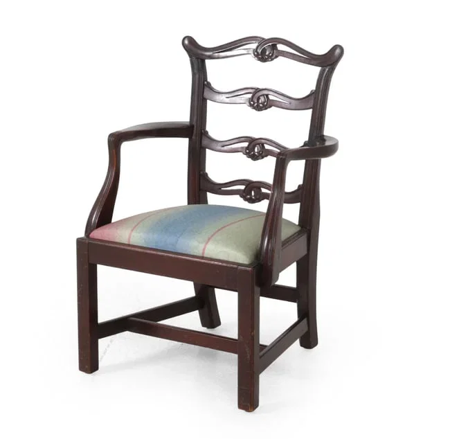 FLINT & HORNER GEORGIAN MAHOGANY CHILDS ARMCHAIR