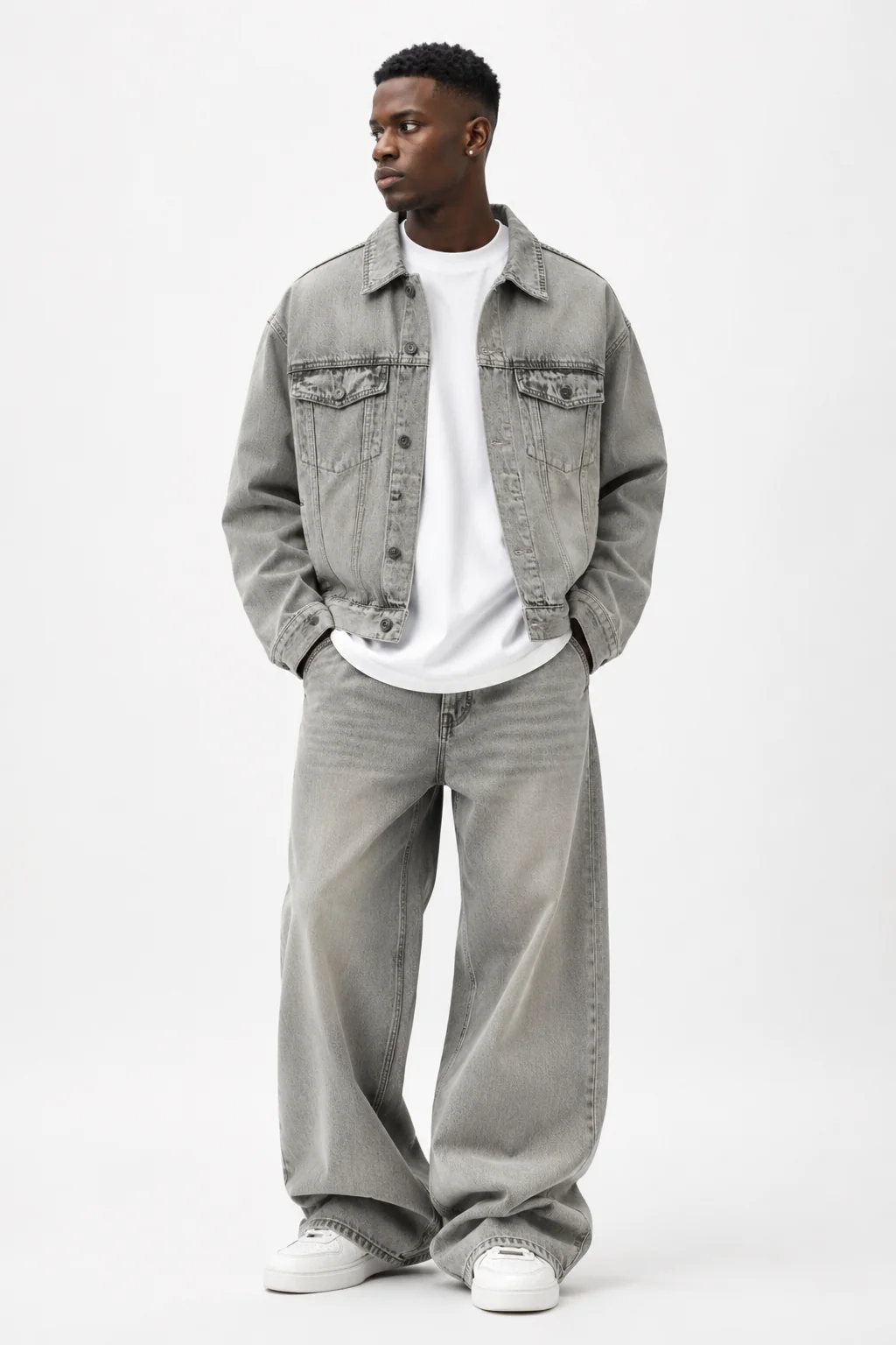 Image of Washed Denim Trucker Jacket