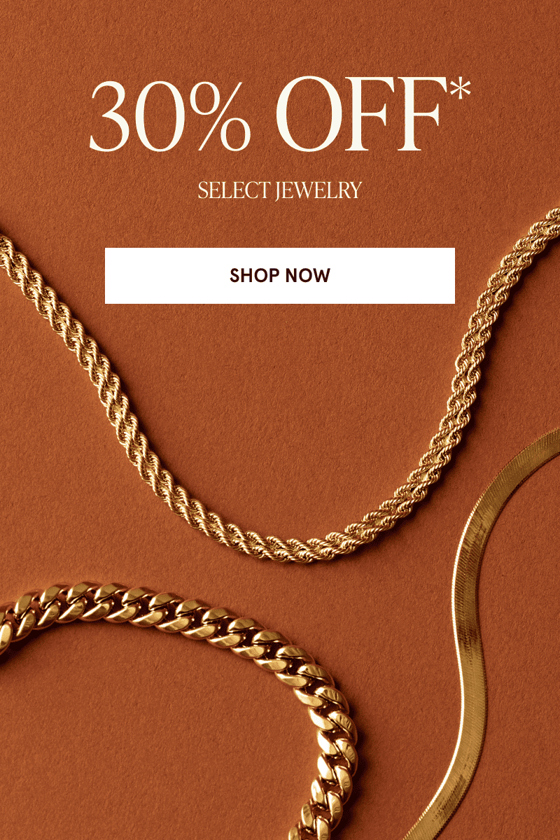 Three gold chains. 30% off select jewelry. Click here to shop now