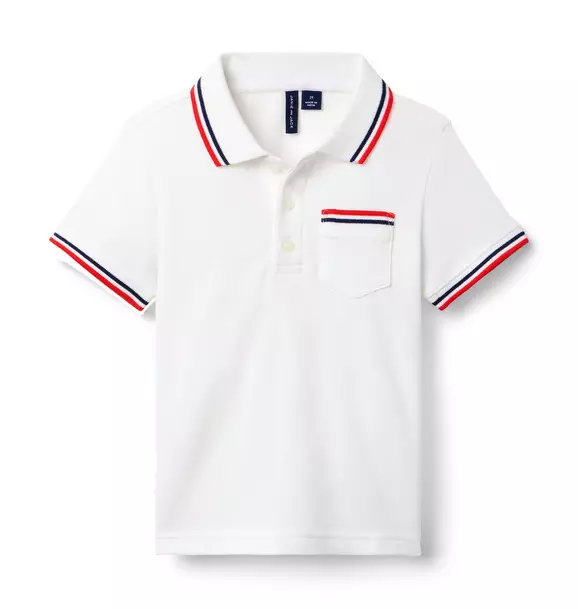 The Stripe Trim Pique Polo